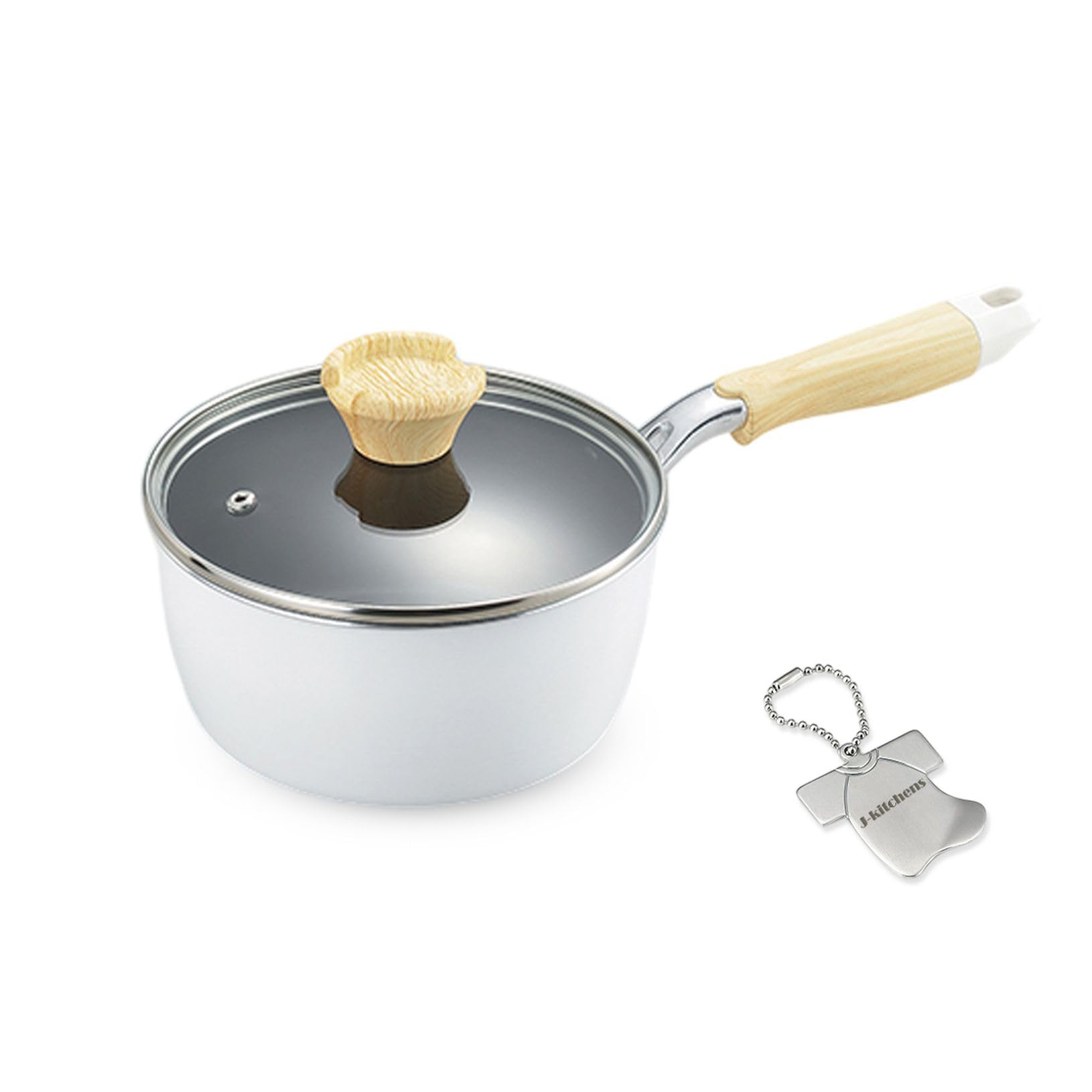 

18cm Induction Gas Fluoropolymer Includes Original J-kitchens Saucepan, Compatible, Compatible, Diamond-Coated Coating, Kankiri-kun T-Shirt