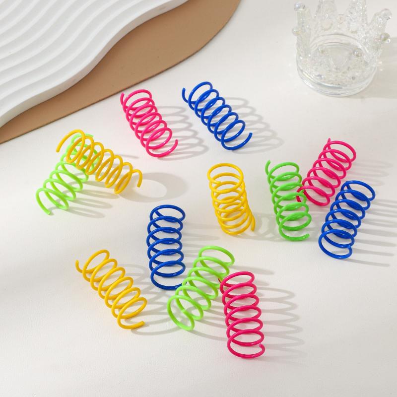 Promote Agility With Colorful Cat Spring Toys, Entertainment For Hours Through Extra Wide Springs For Stronger Bouncing, Interactive Cat Toy 12pcs