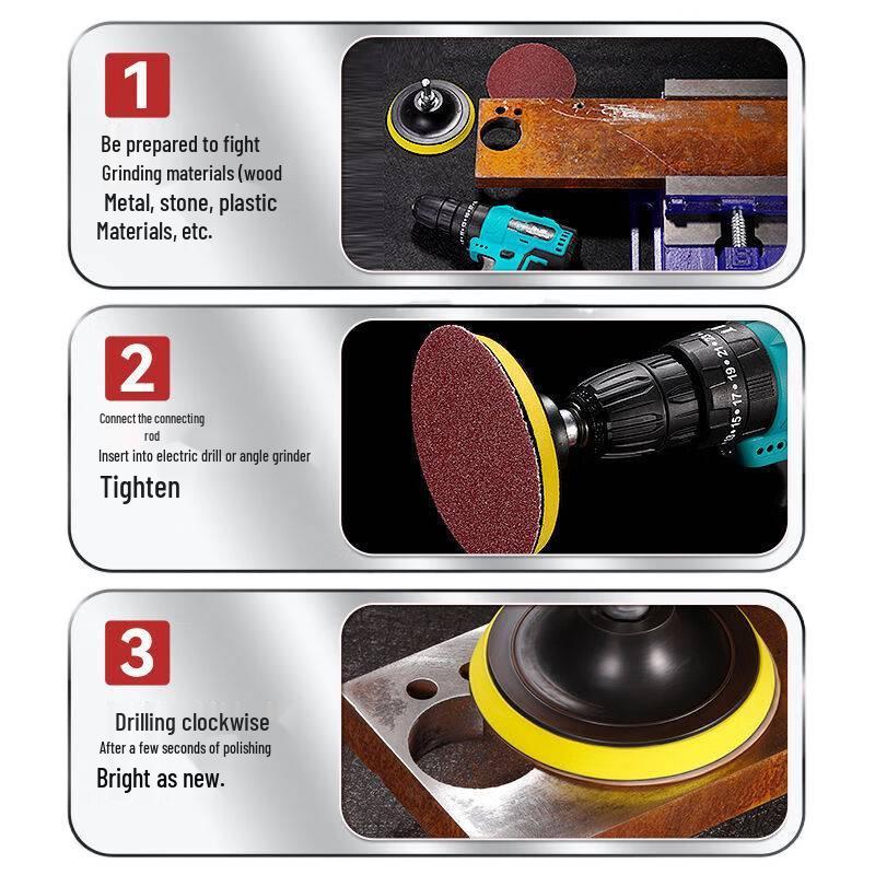 Self-Adhesive Flocking Sandpaper Disc - 4", 5", 6" - Polishing Disc Tray with Suction Cup