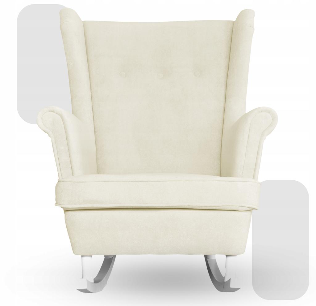 Fotel uszak bujany skandynawski welur kremowy jasny Hunter Family Meble beżowy