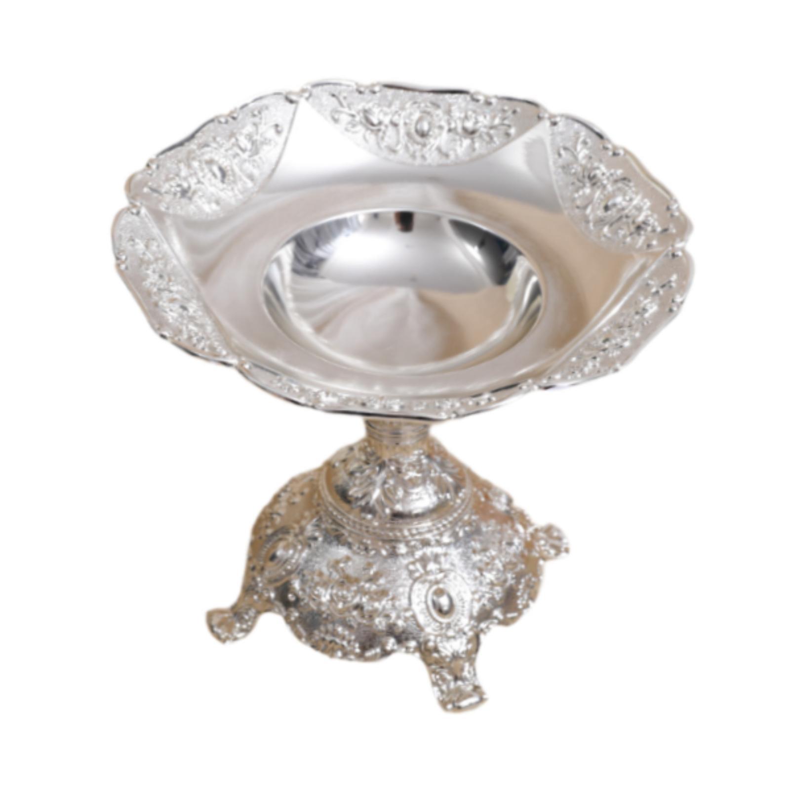 

Footed Fruit Bowl Stand Gold Display Tray Light Luxury Decor European Fruit Tray for Office Apartment Festivals Home Restaurant серебряный