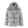 Street style imitation fox fur jacket hooded artificial fur top women's imitation fox fur winter coat