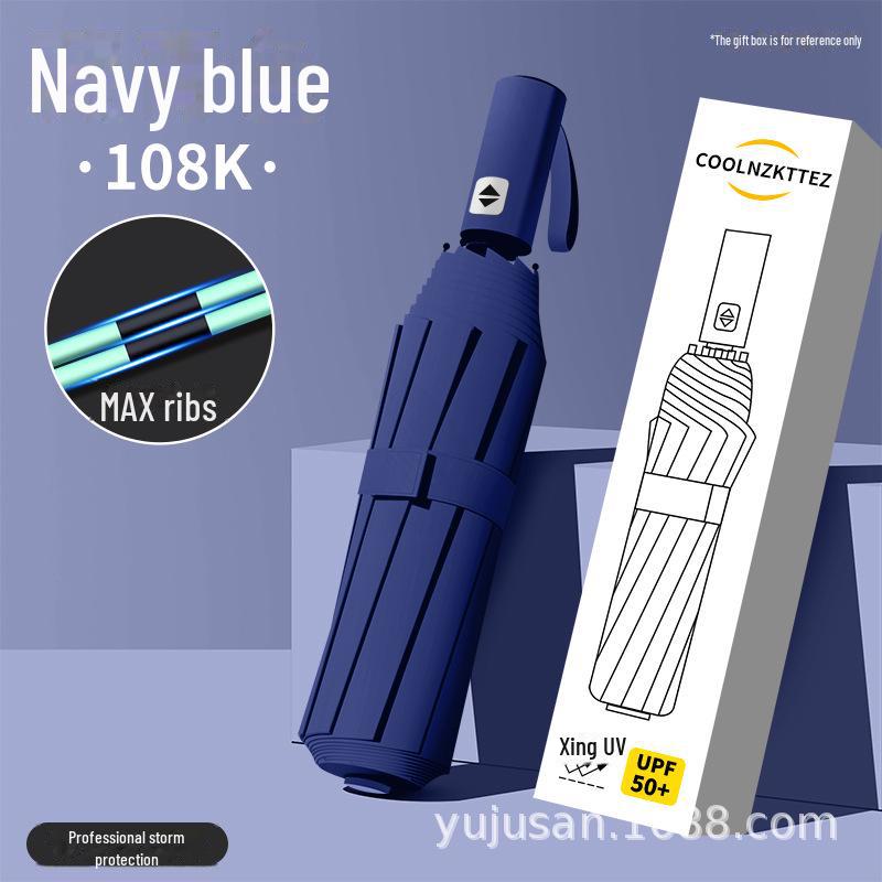 Umbrelă automată bărbătească 72-Bone: Fibre din lemn masiv, protecție UV, logo personalizat