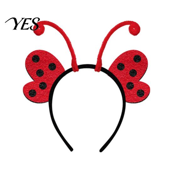 Elastic Headband for Women Insect Wing And Antenna Headband, Cute Butterfly Bee Ladybug Adult Child Hairband Felt Headpiece Halloween Cosplay