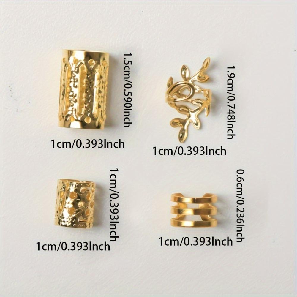 40PCS Hair Braiding Mixed Hair Rings Set Metal Cuff Clips Hair Braid Tubes Dreadlocks Beads  Decor