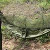 Double Person Camping Hammock With Mosquito Net for Outdoor Garden Jungle(Military green)