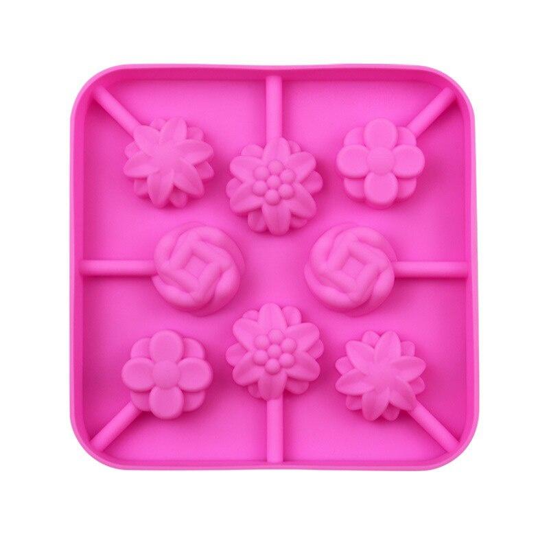 1PC Flower Silicone Lollipop Candy Mold Ice Cream Mold Kitchen Tool DIY Food Mold