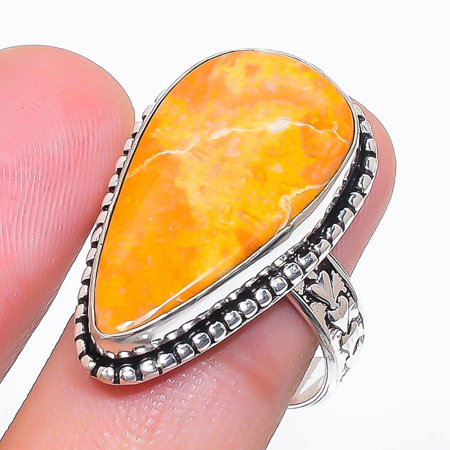 Natural Maligano Jasper Gemstone 925 Sterling Silver Jewelry Ring Size 9 a4U38