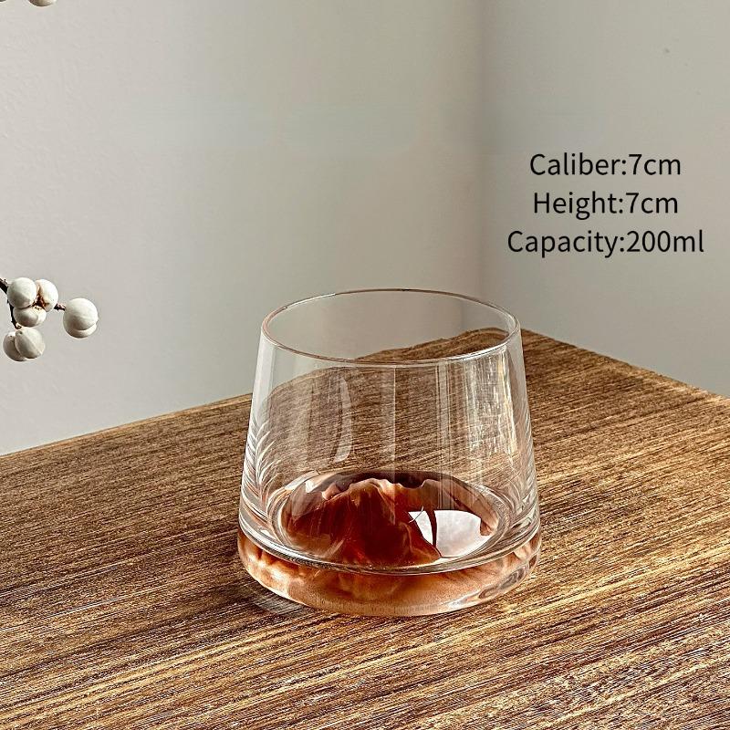 Purple/Brown Mount Bottom Whiskey Glass Cups,Creative Fuji Cup,Mountain-bottom Wine Glasses Cups,Gift For Scotch Whiskey Lovers 1pc