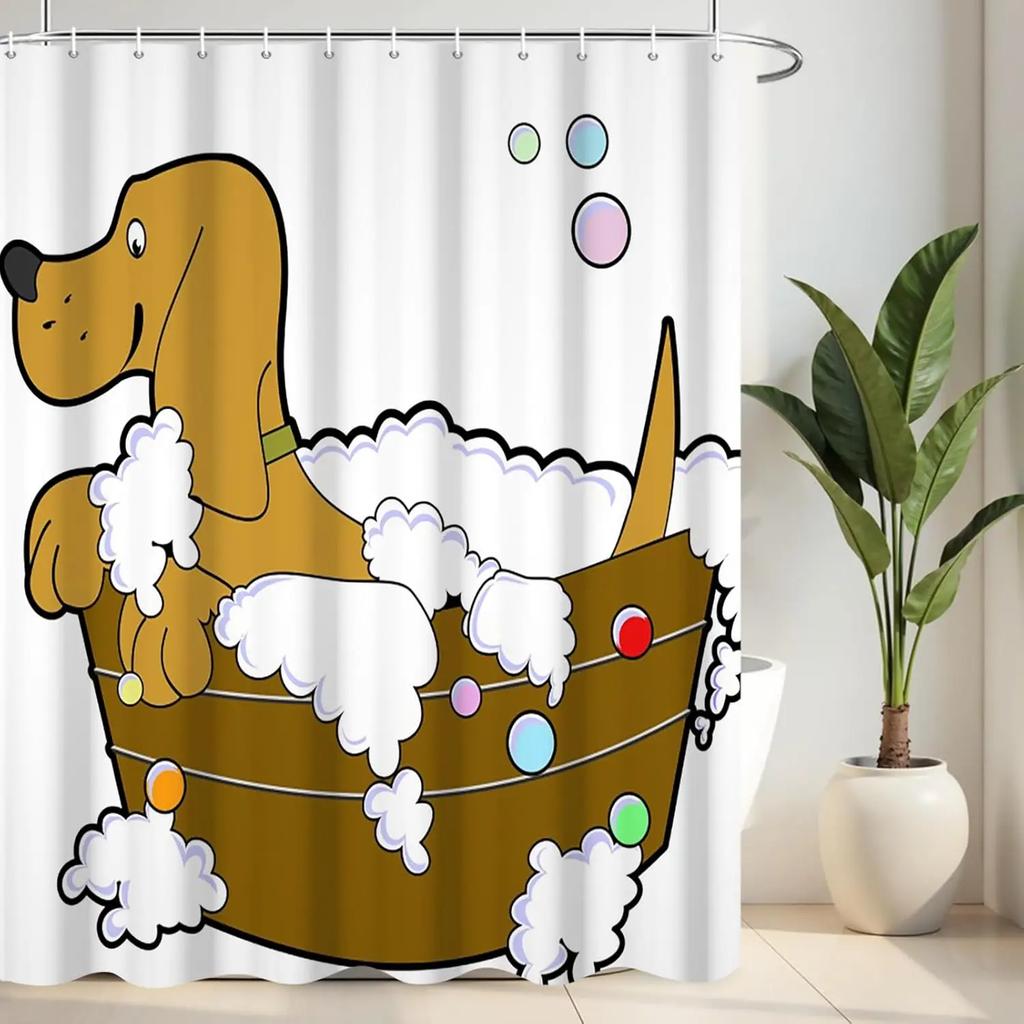 Black And White Shower Curtain Fun Shower Head And Water Drops Shower Curtains For Bathroom Machine Washable Waterproof