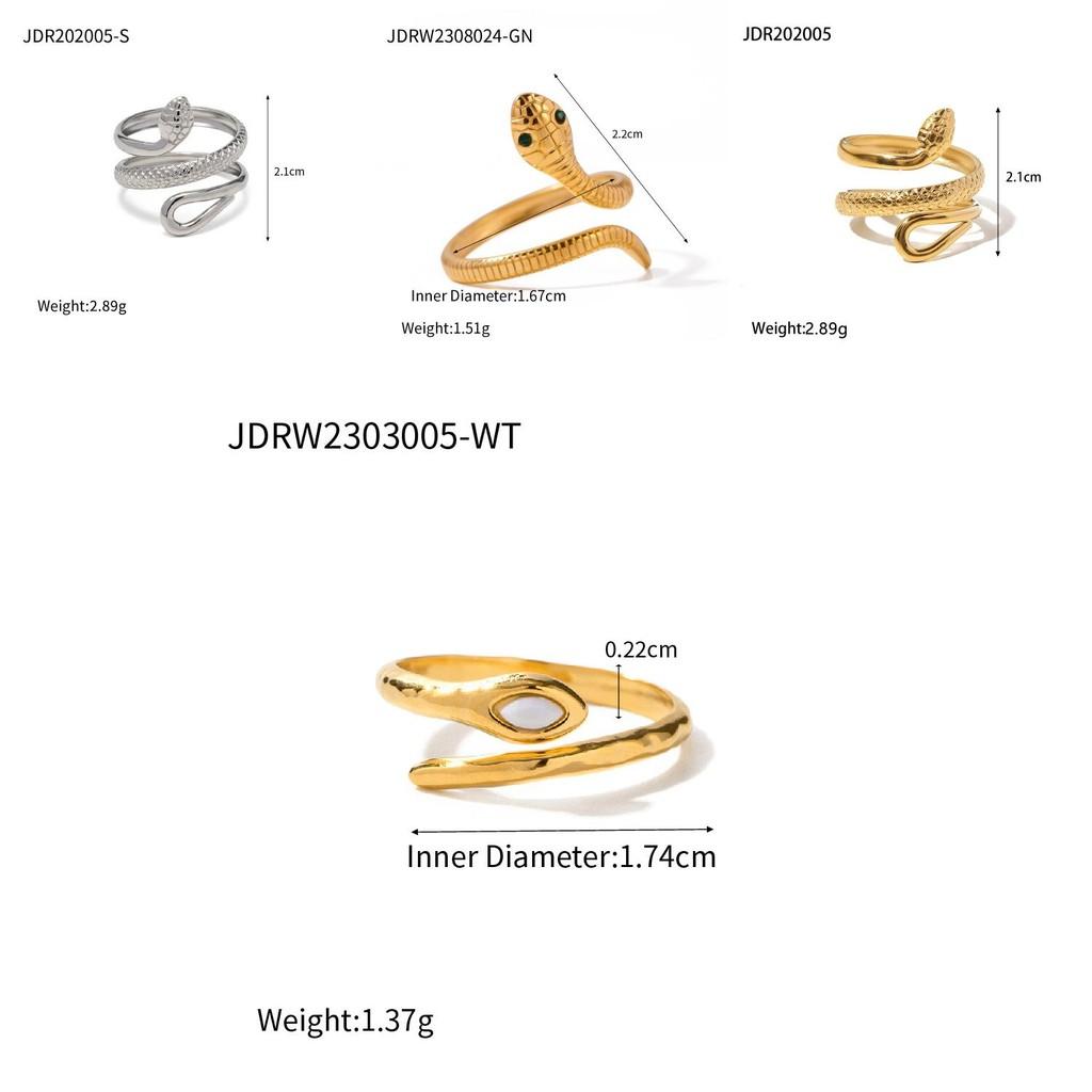 And Versatile Fashionable Stainless Steel Snake Ring Featuring Unique Geometric Shape For Women