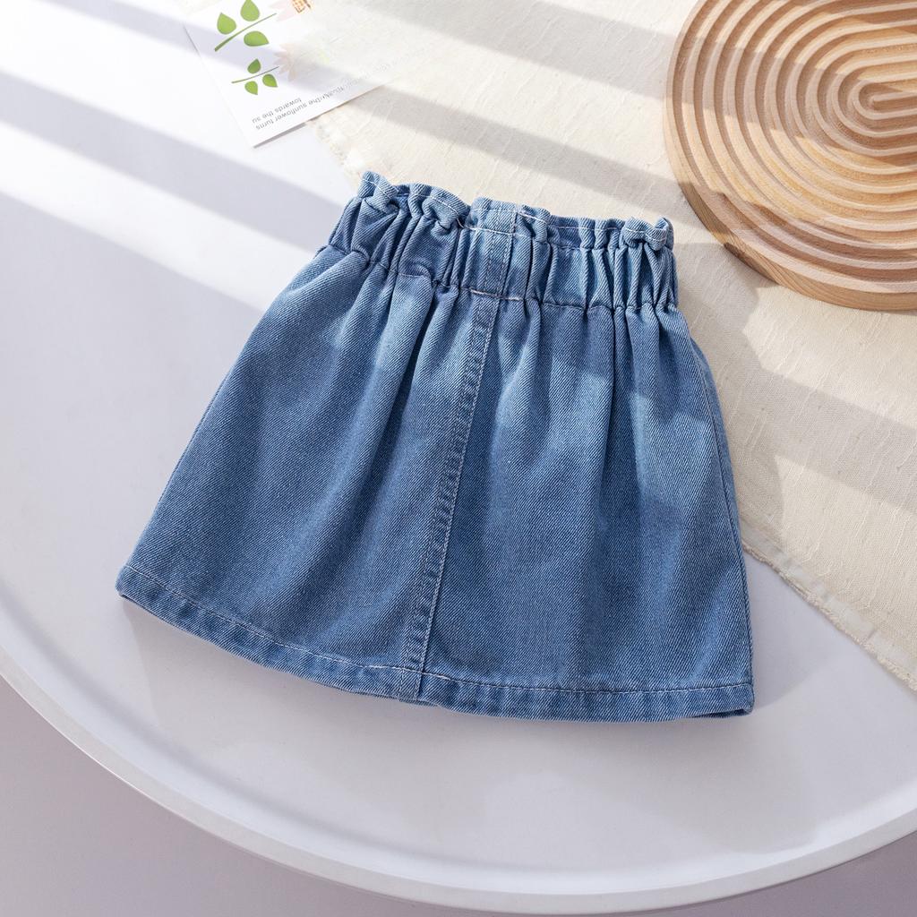 Girls' Summer Denim Short Skirt Children's Baby Korean Fashionable Half Skirt