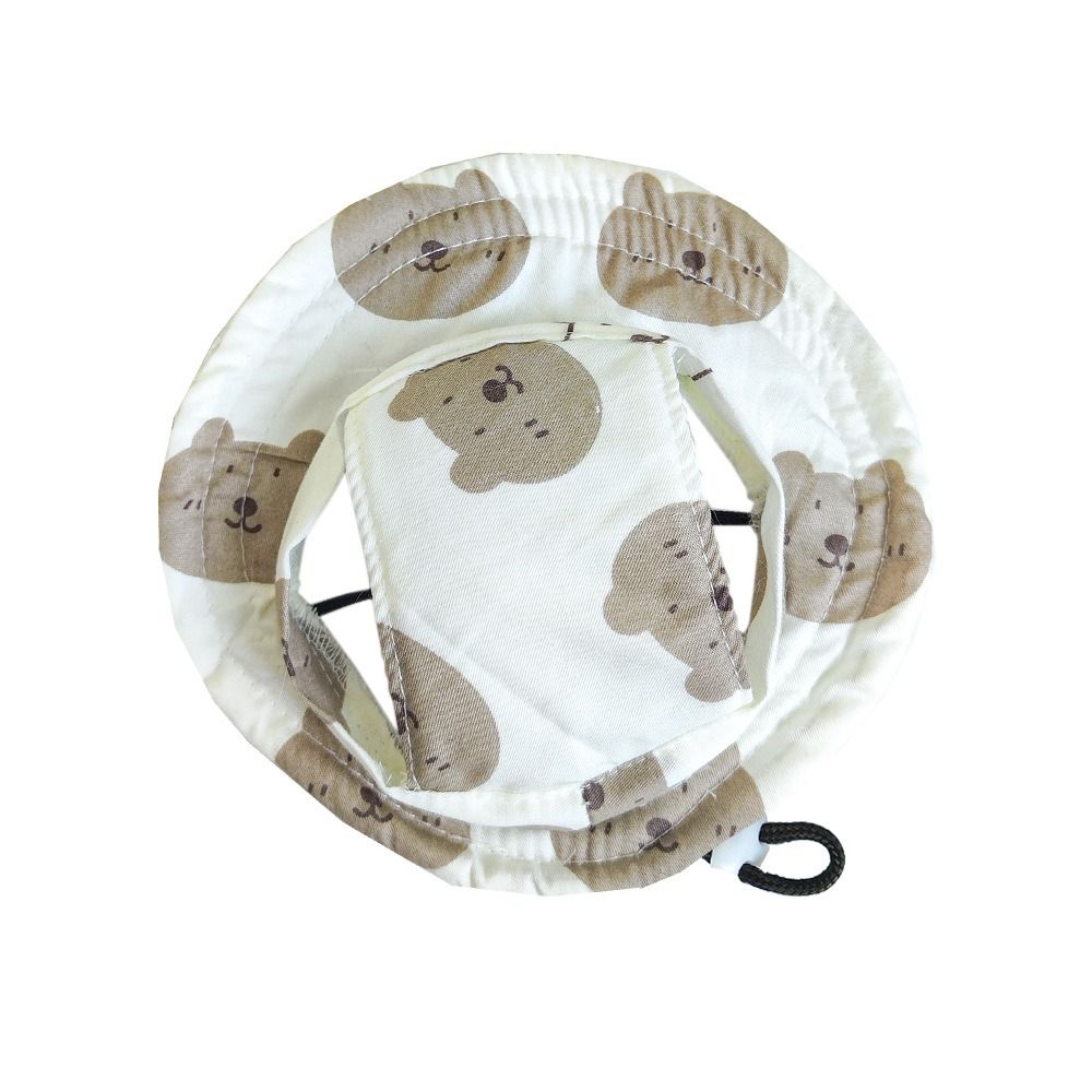 Cartoon Dog Fisherman Hat Adjustable Sun Protection Dog Sunshade Hats with Ear Holes Breathable Cat Sunscreen Hat Summer