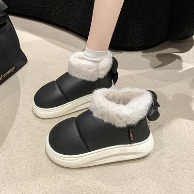 Women's Snow Boots Winter Warm Thick Ankle Boots Outdoor Anti Slip Furry Bow Cotton Shoes Comfortable Boots