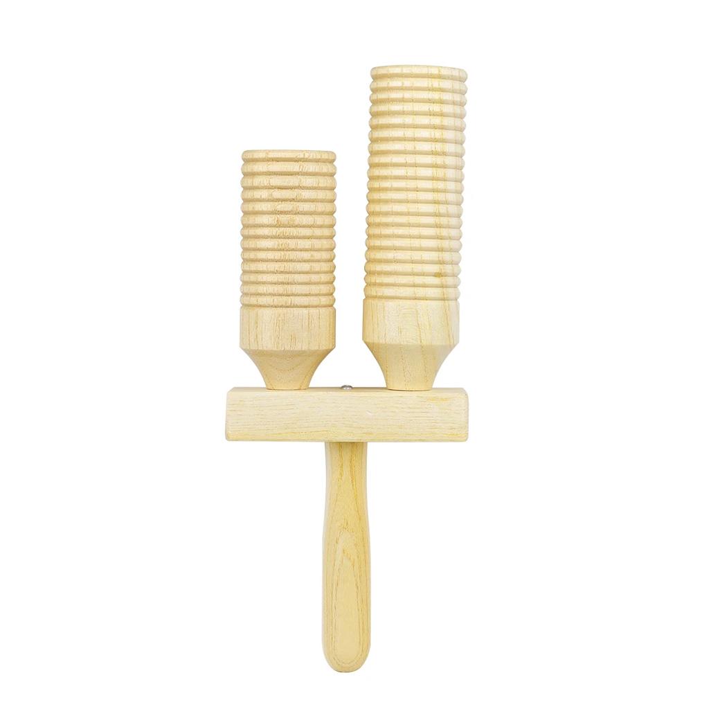 Child Toddlers Music Parts Wooden Environmental Double-Tone Tube Maracas Percussion Musical Instrument Children Gift With Stick