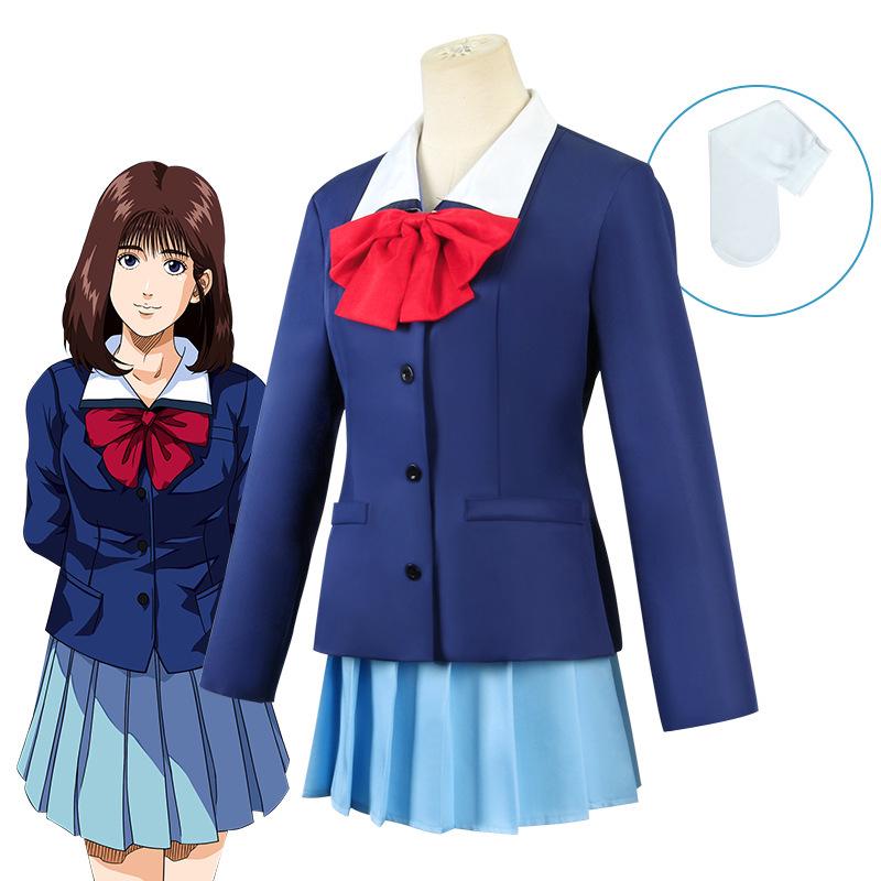 Slam Dunk Akagi Haruko School Uniform Cosplay Set: Women's Pleated Skirt & JK Top