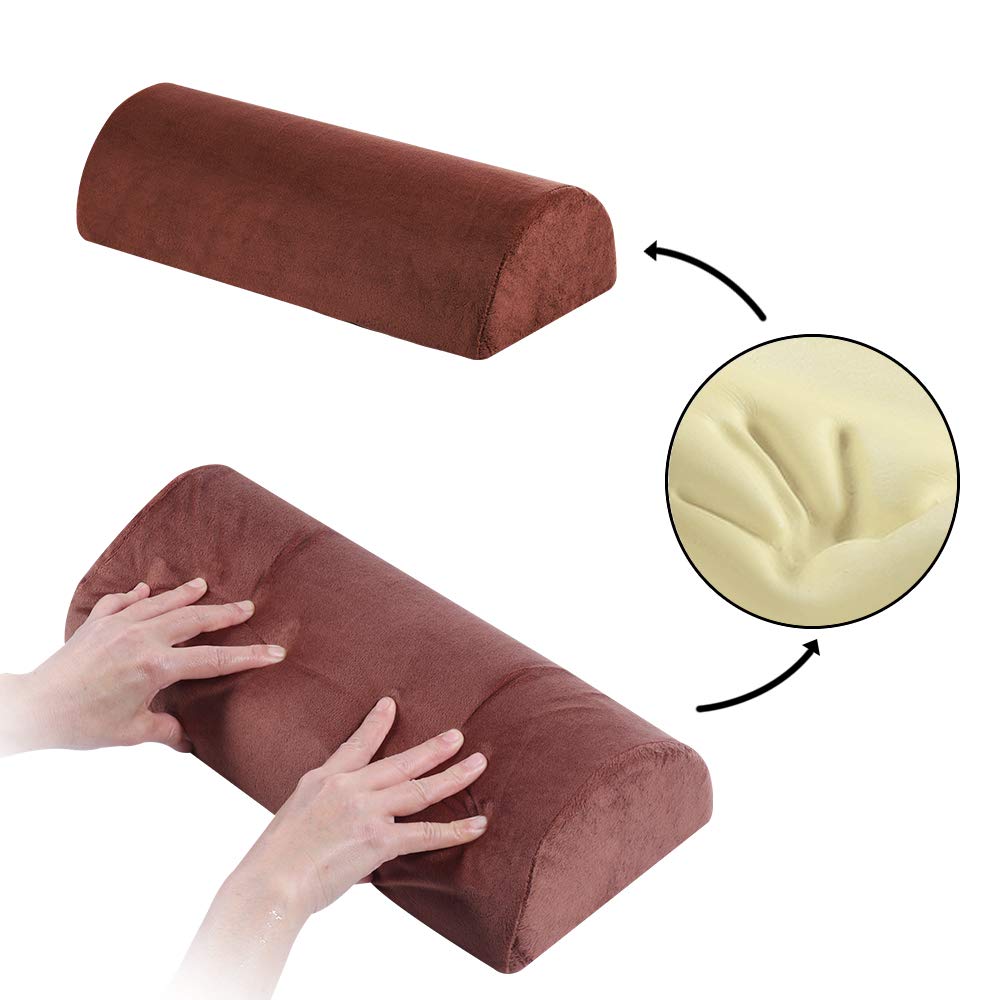 Braunes halbrundes Memory-Schaum-Kissen, ergonomisches Design für Beine und Lendenwirbelstütze, Multifunktional für Gesundheit und Wohlbefinden