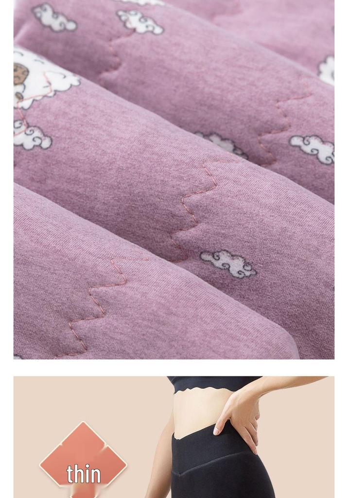 High-Waisted Women's Extra-Thick Fleece-Lined Thermal Wool Cotton Pants Plus Size