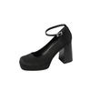 3359-13 French Mary Jane Single Shoes with High Heels Women's New Fashion Thick Heel Single Shoes Women's Shoes