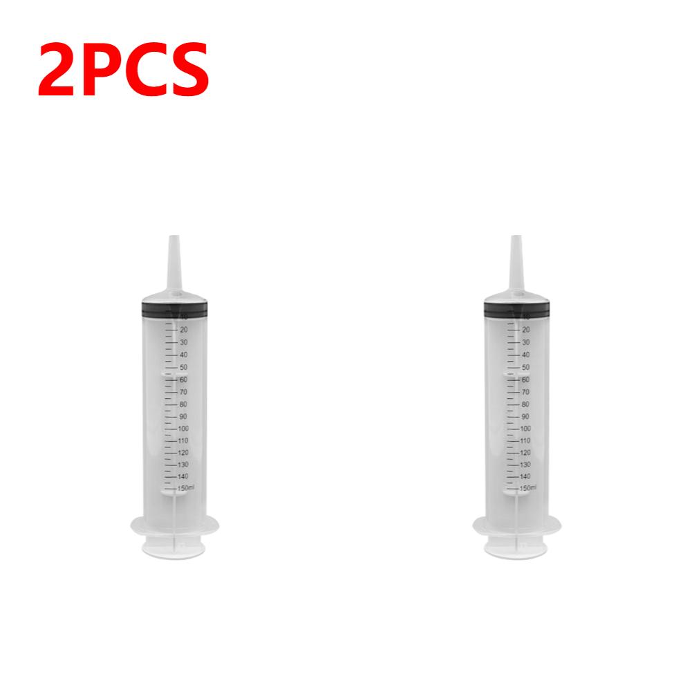 2-150ml Syringe Large Capacity With 100cm Hose Pump Measuring Washable Injector For Industrial Pet Food Feeding Oil Glue Fluid