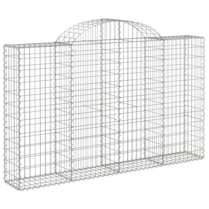 VidaXL Paniers à gabions arqués 9 pcs 200x30x120/140 cm Fer galvanisé, gabion, cage de gabion, panier de mur de gabion, mur 3146138