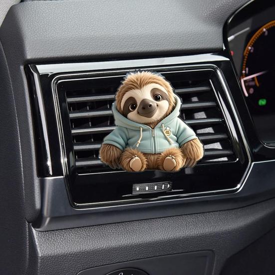 Hund Auto Lufterfrischer Clips Leichte Acryl Rinder Lüftungsschlitzklemme Hund Auto Ornamente Mops Tier