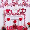 2M Valentines Heart Tinsel Garland Decorations, Valentines Day Red Pink White Metallic Garland Valentine's Day Decorations