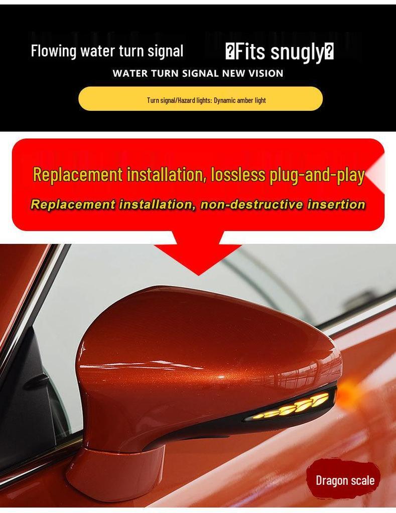 Lexus IS ES CT LS RC Rearview Mirror Yellow Sequential Turn Signal Upgrade