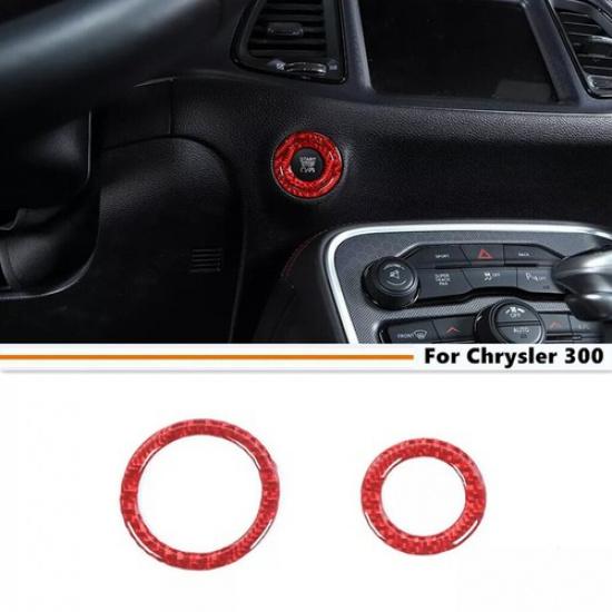 Для 15-23 Chrysler 300 Красный Карбон Кольцо Накладка Кнопки Запуска/Остановки Двигателя