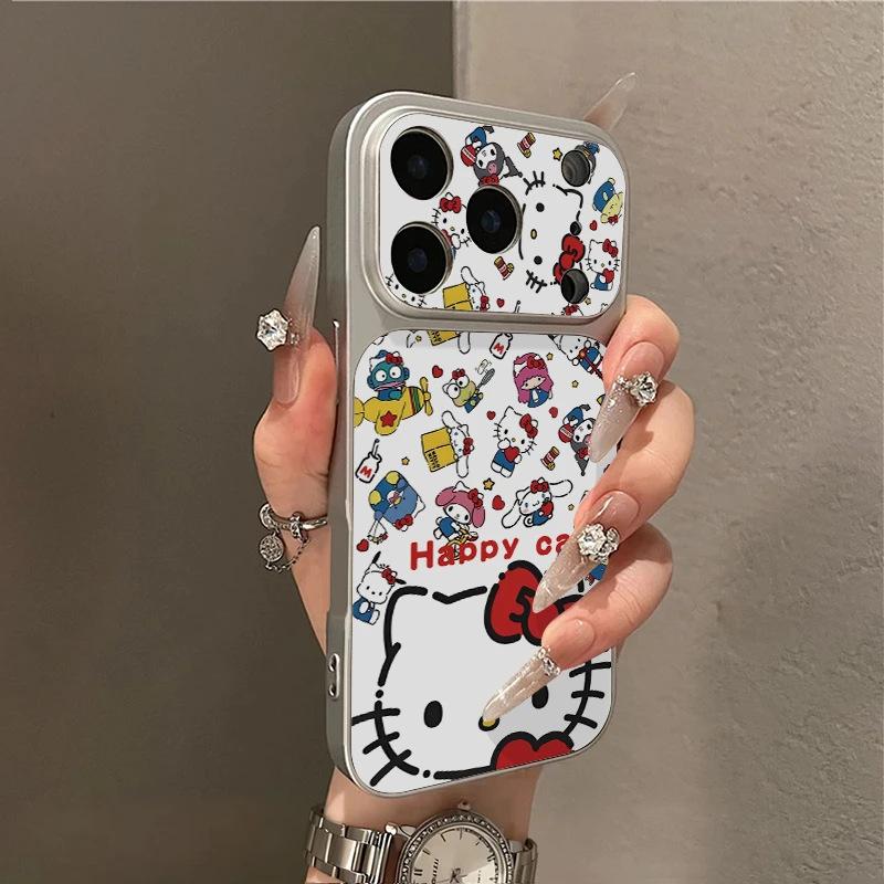 Cute happy kt electroplating large window suitable for Apple 11Promax mobile phone case IP11/11/11 cartoon 11 sets