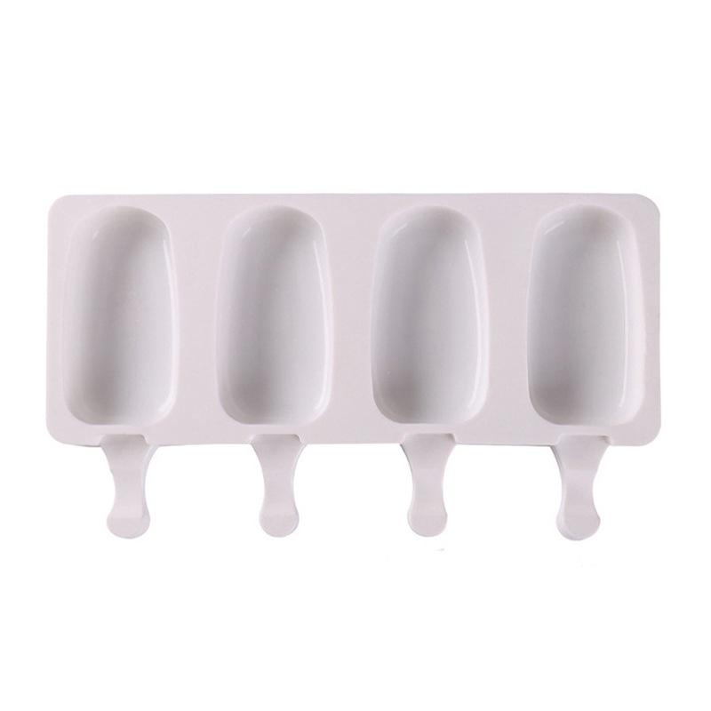 Large Silicone Popsicle Molds Set,4 Cavities Oval Cake Pop&Ice Cream Bar Molds,Homemade Ice Making Kit With Wooden Sticks