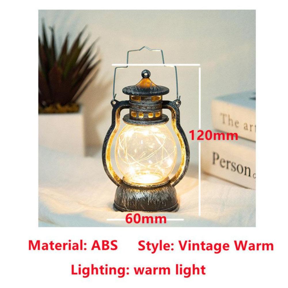 Decor Lanternă LED de Crăciun Lanternă Crăciun Vintage Castel Agățat Lumină LED Retro Suport Lumânare Lanternă lampă suspendată