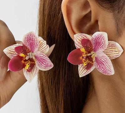 3D Orchid Flower Earrings Lightweight Floral Stud Earrings Hypoallergenic Material Durable Design for Daily Wear and Special Occasions
