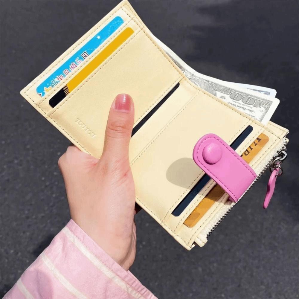 Zipper Cartoon Pu Wallet Dopamine Color Small Item Bag  Female/Girls