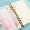 Pu Leather Loose-Leaf Notebook Macarone Color Budget Binder  Office Stationery Supplies