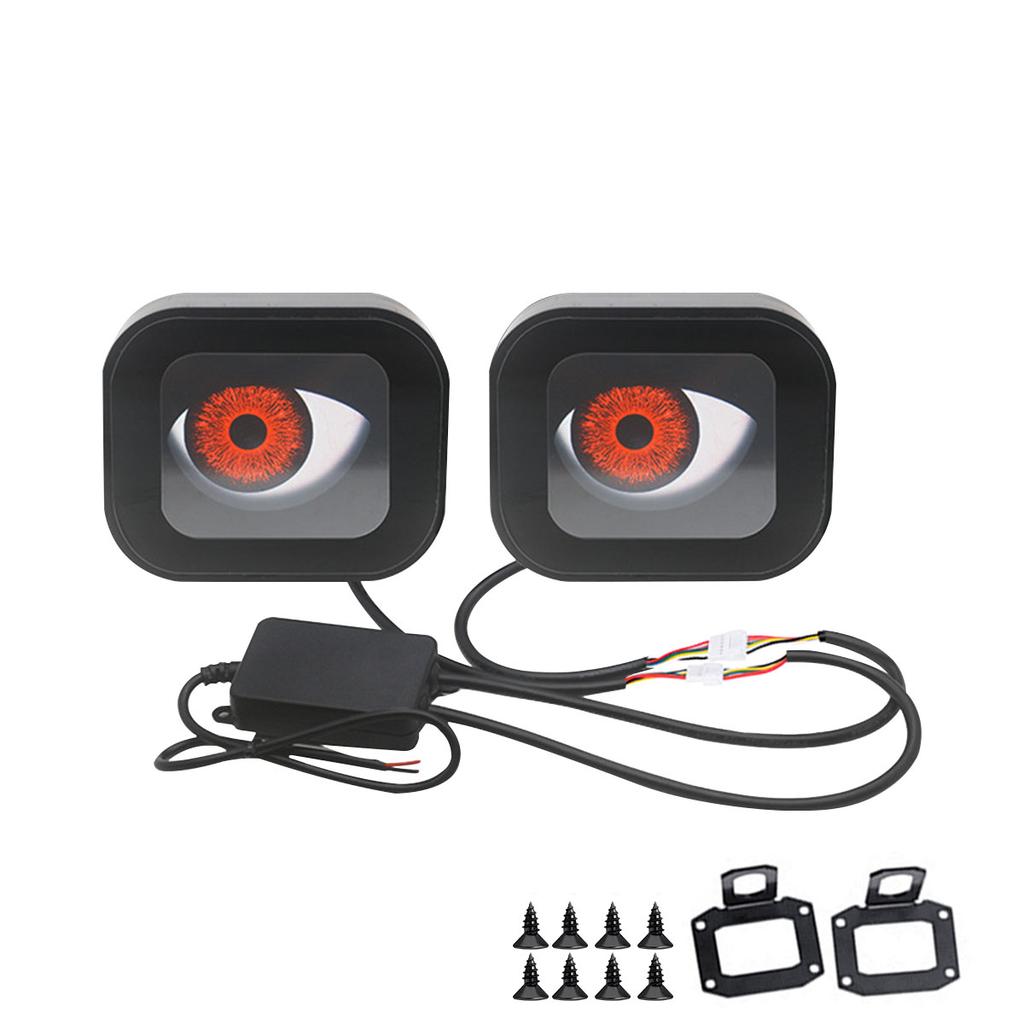 12-36V Motorcycle LED Dynamic Pupil Demon Eye Decorative Light With Remote Control 6 Modes Devil Eye Motorbike Retrofit Kits