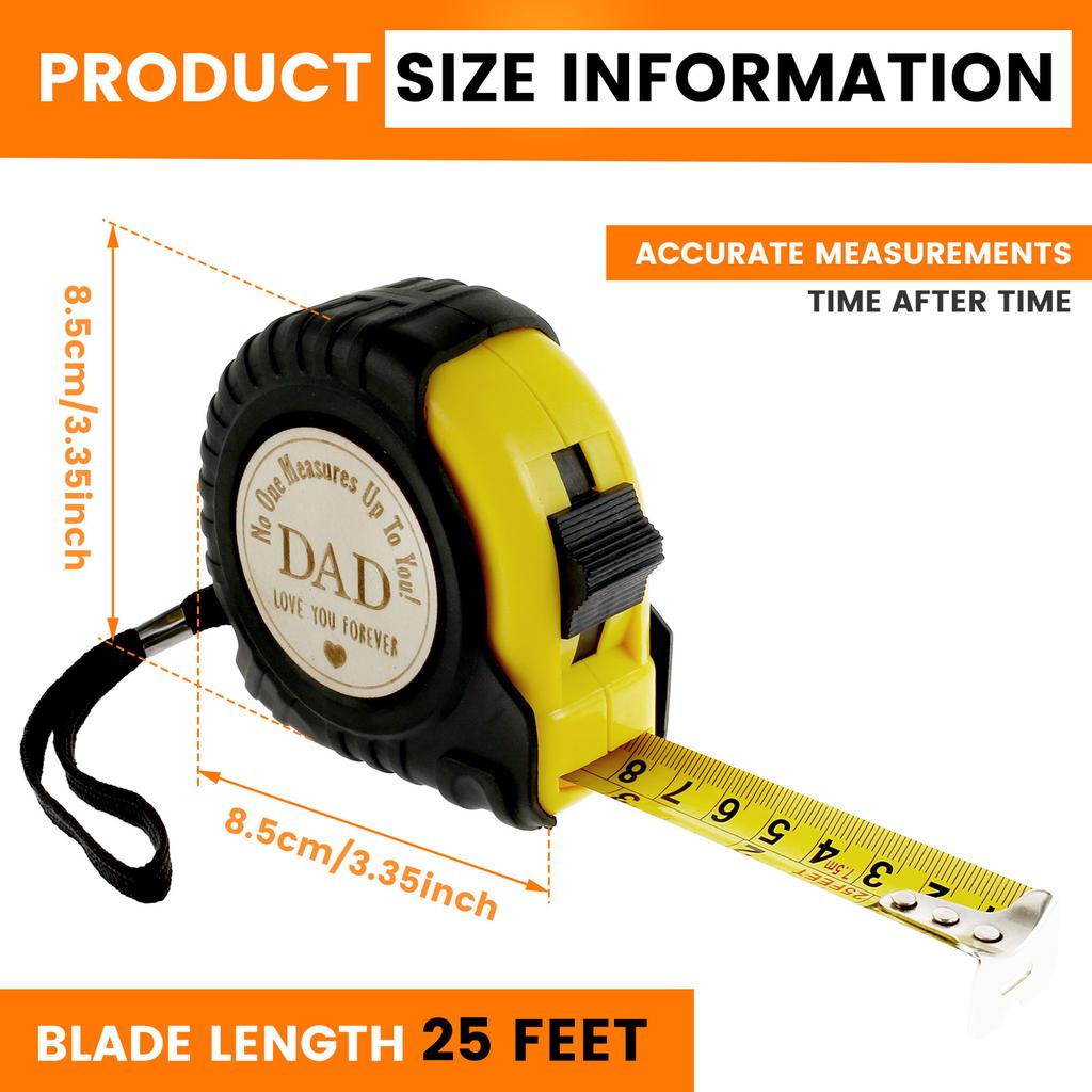 7.5 M Tape Measure Metric Tape Ruler 25Ft  Distance Measuring Tools Personalized Tape Measure for Fathers Woodworking Hand Tools