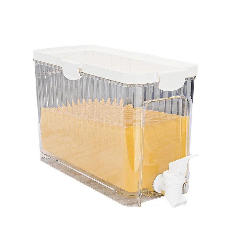 Cold Kettle Drinkware Fruit Tea Cold Brew Pot Water Jug With Faucet Juice Container Large Capacity Beverage Juice Jug 4L Plastic