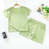 Children's Short-sleeved Suit Summer Boys' T-shirt Cotton Girls Middle-aged Baby Shorts Two-piece Suit