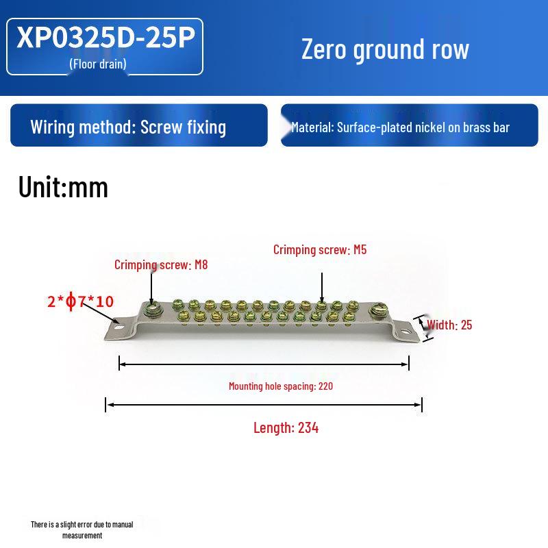 Dual-Row Copper Terminal Box with 2*25 Strong Light Connections