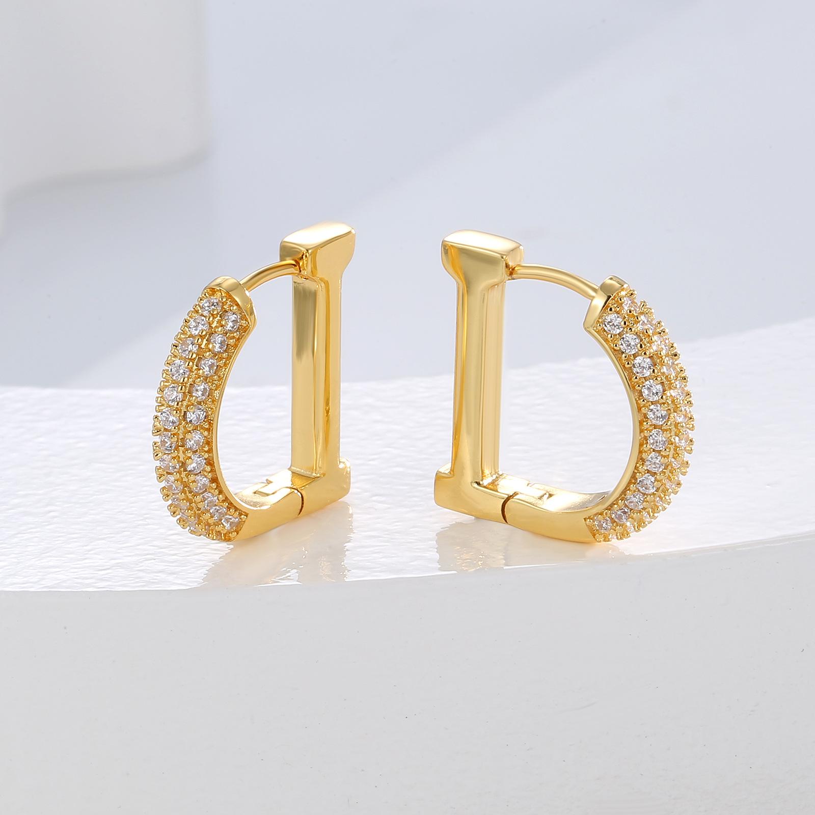 

Геометрические цирконовые серьги-хрящи из циркона, нишевые серьги высокого класса, серьги, набор модных