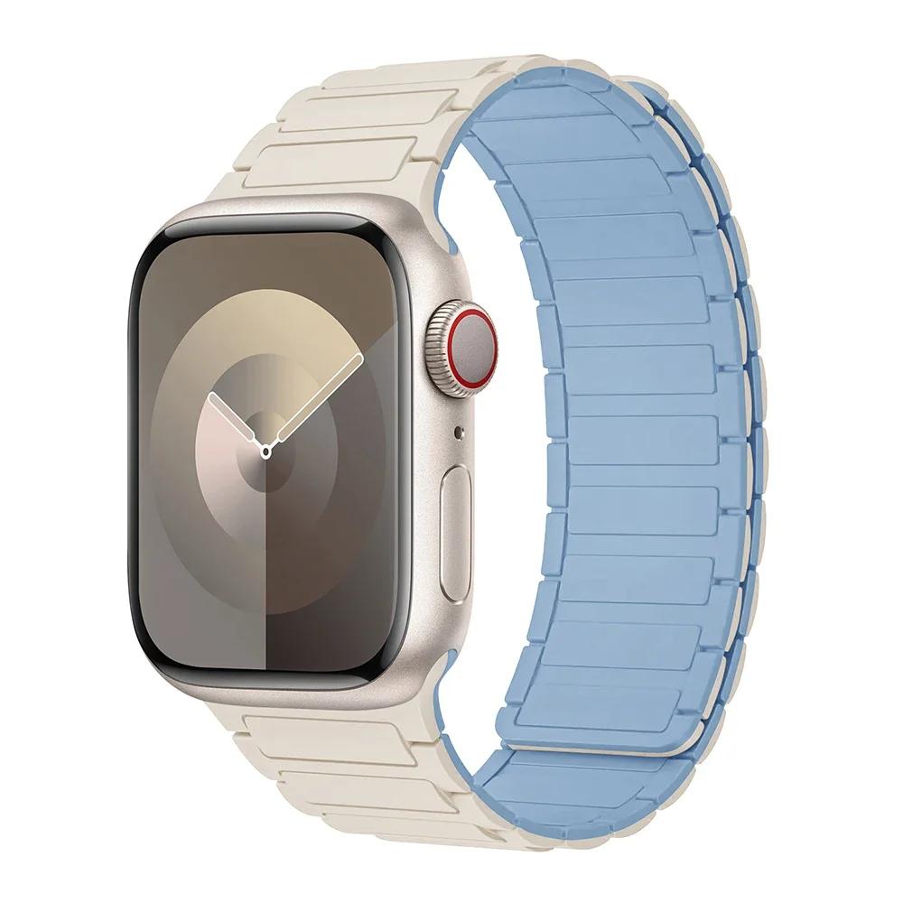 

Magnetic Band for IWatch Ultra 1/2/3 Series 11 10 9 8 7 6 SE3 Silicone Strap for Apple Watch 46mm 42mm 49mm 44mm 40mm 45mm 41mm S10-42 41 40 38mm