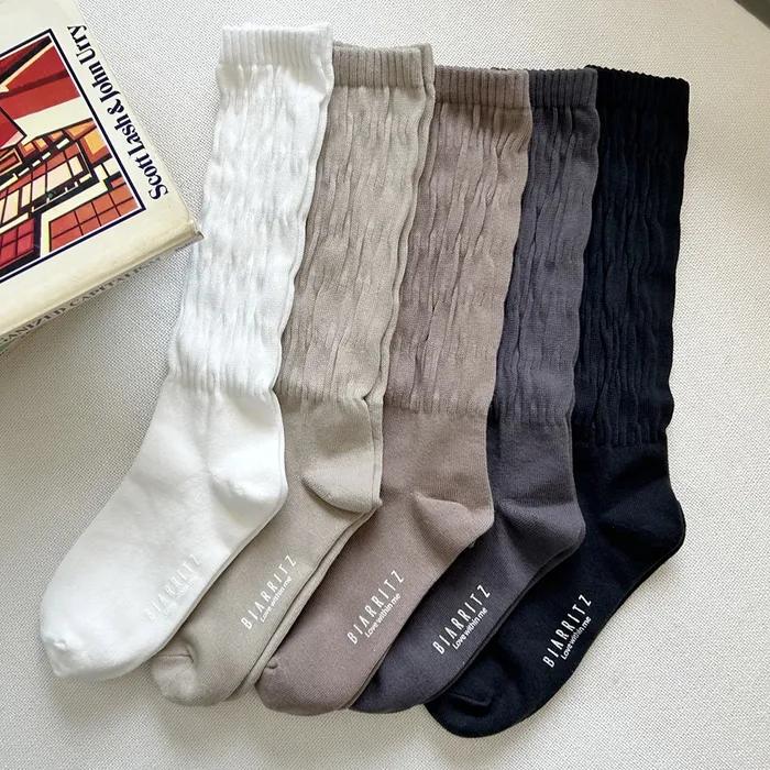 [2SET] Funky Shirred Rib Socks 5 Colors