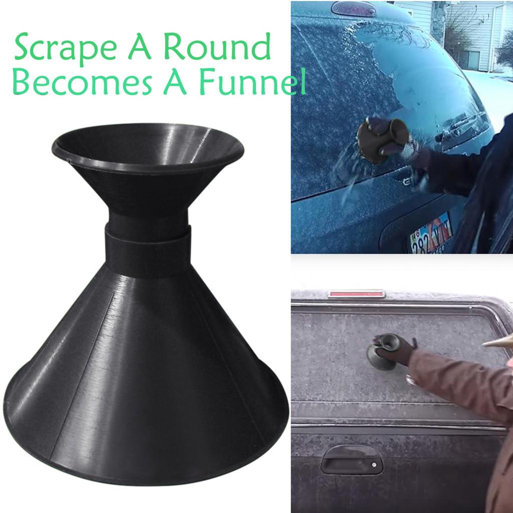 Cone Shaped Car Windshield Ice Scraper Tool Outdoor Round Funnel Remove Snow Kit