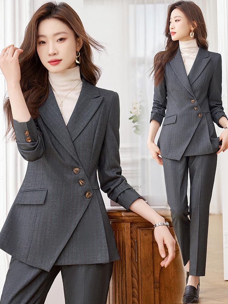 Women's Striped Suit Set 2025: Spring/Autumn Formal Professional Attire