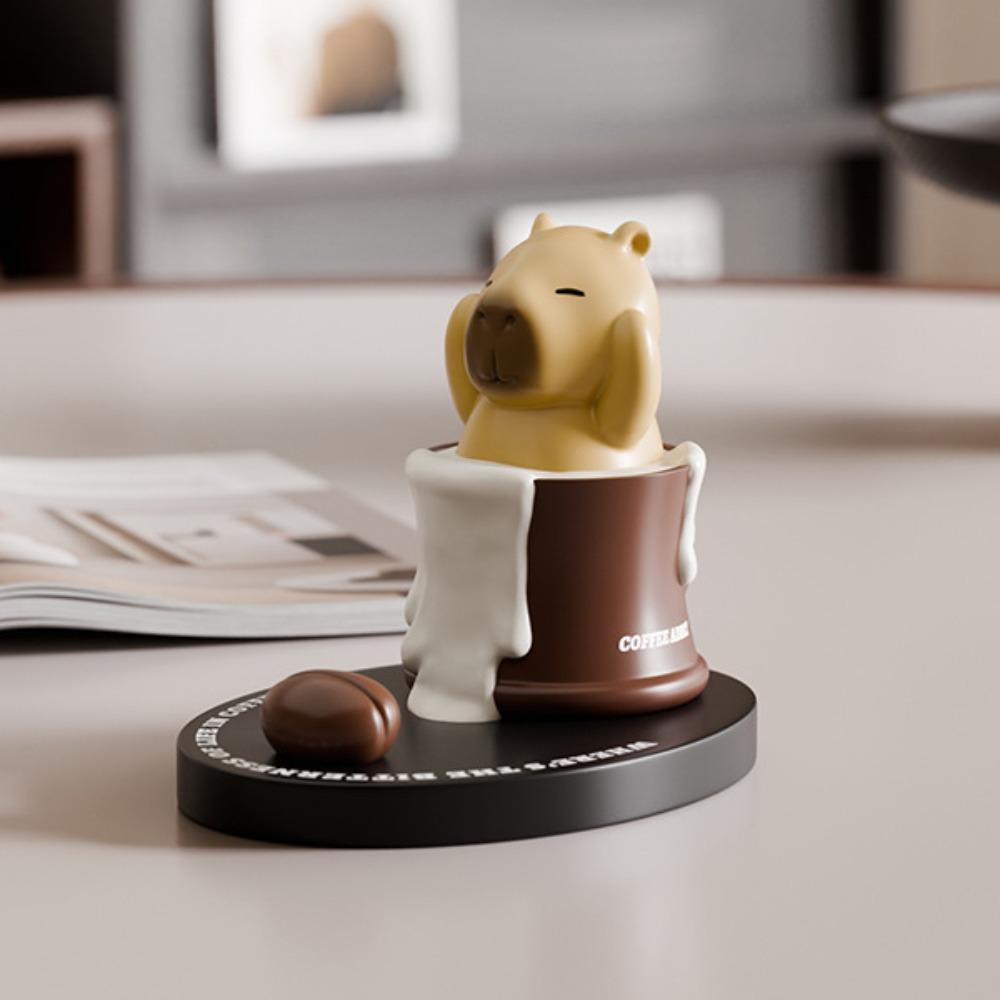 Ornament Capybara Doll Phone Holder Animal Figurines Capybra Model Toy  Phone Accessories