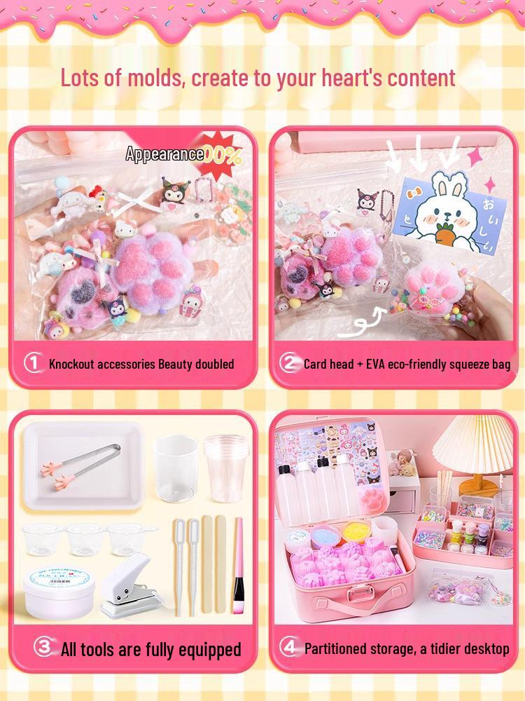 DIY Cat Paw Stress-Relief Silicone Craft Kit for Kids