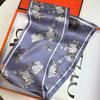 Oil Painting Blue Silk Long Silk Scarf Women'S Shirt Scarf Mulberry Silk Scarf Mother'S Day Gift