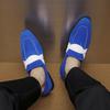 Scarpe Eleganti da Uomo Stile Britannico Taglia Plus 48 Scarpe Eleganti in Pelle Scamosciata Blu da Uomo Autunno Slip On Casual Formal Mocassini da Uomo