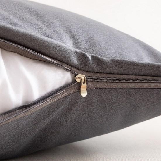 Square Pillow Case Houndstooth Solid Color Golden Strap Splicing Thickened Sofa Bed